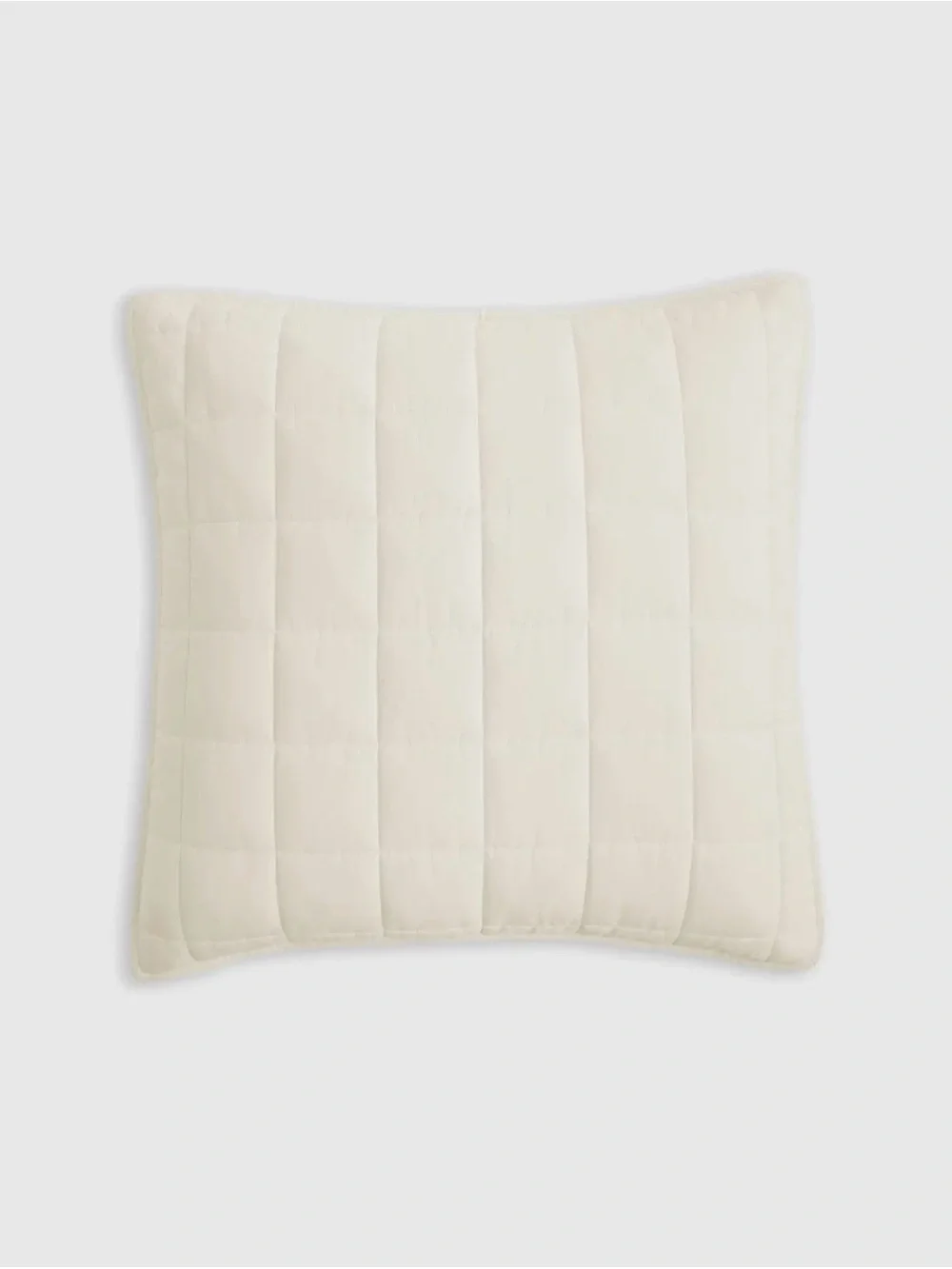 Quince European Linen Box Quilted Euro Sham in Ivory 26x26 1177